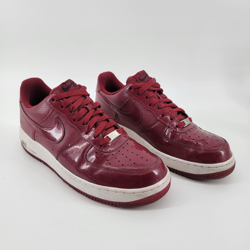 Nike Air Force 1 07 Mens 8.5 Team Red Patent Leather Sneakers